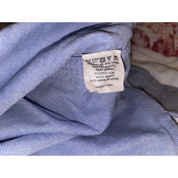 J. CREW Flex Chambray Blue SAILBOAT Print Button Down Shirt Size Large 16-16.5 - Picture 7 of 9